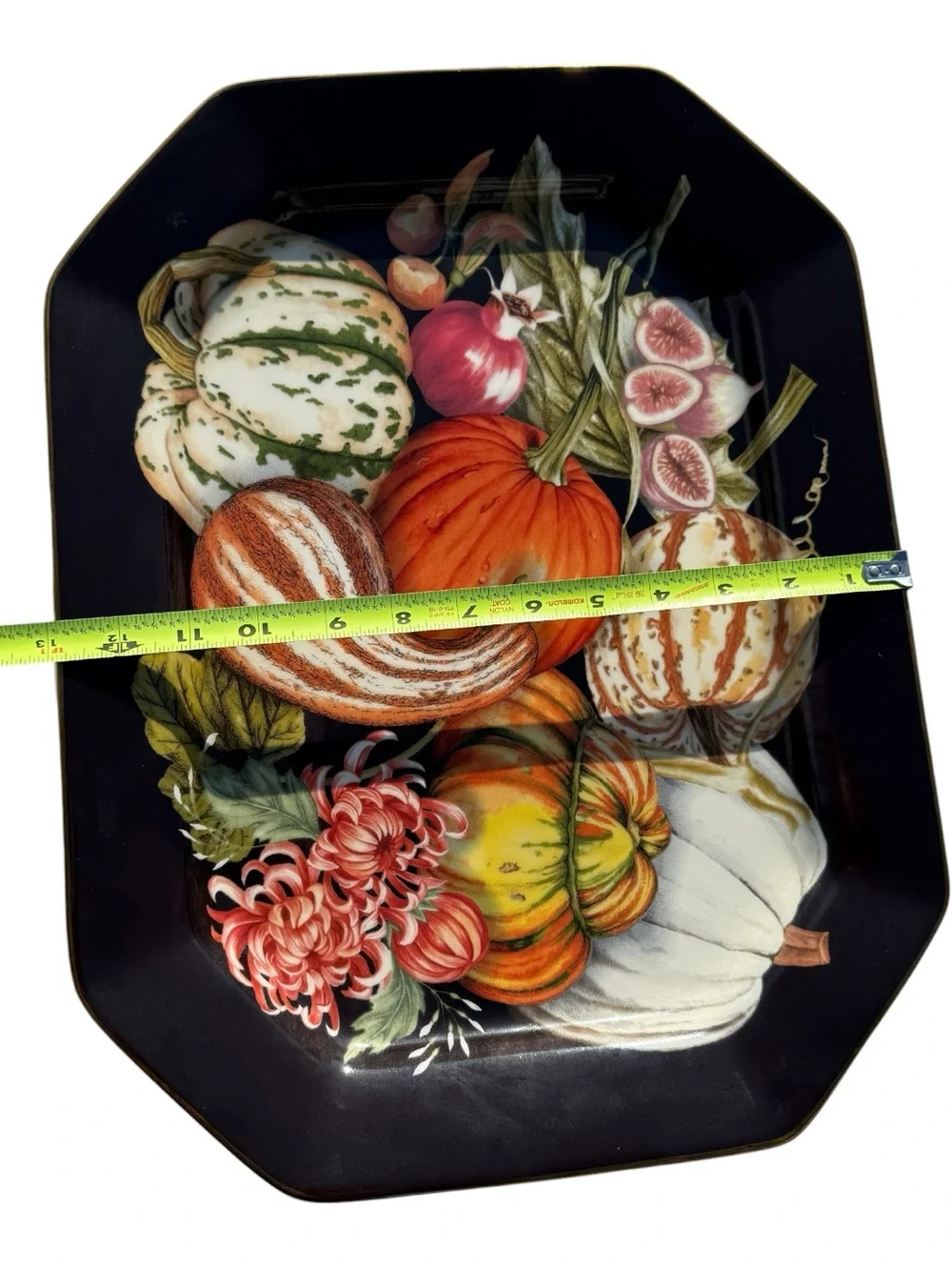 Williams Sonoma Harvest Pumpkin Octagonal Serving Platter Retired Fall Decor 17”